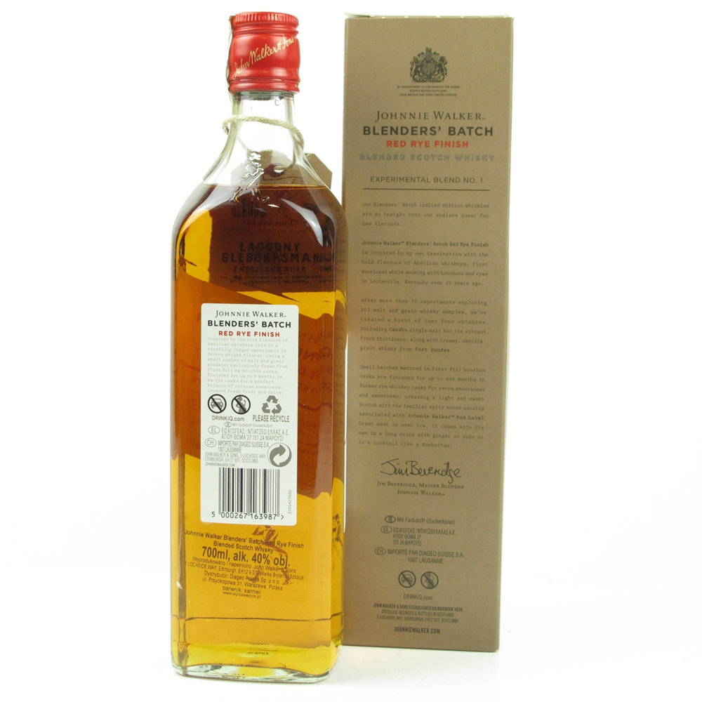 Johnnie Walker Blenders' Batch Red Rye Finish Batch 1 Whisky Auctioneer
