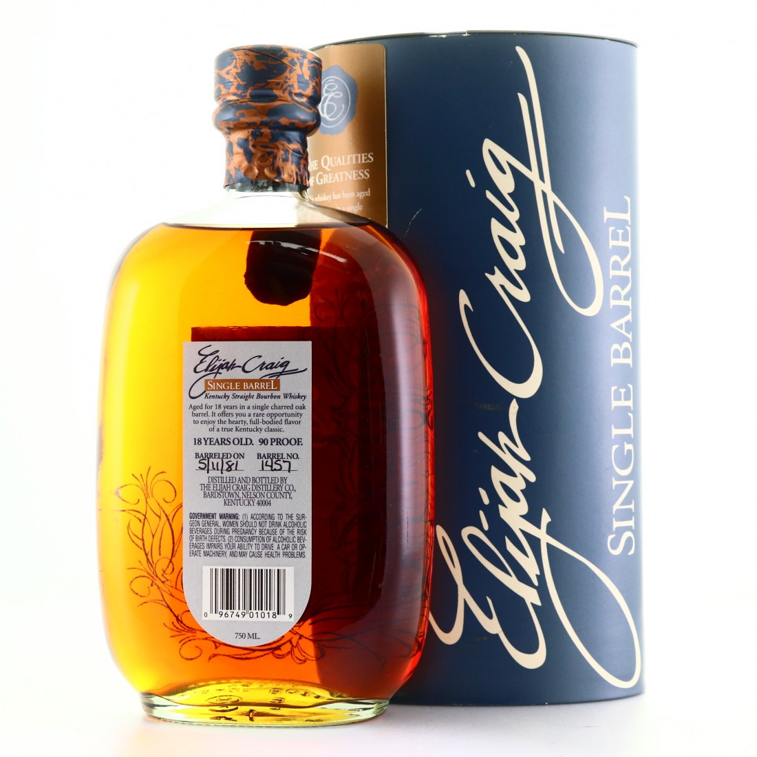 Elijah Craig 1981 Single Barrel 18 Year Old Whisky Auctioneer