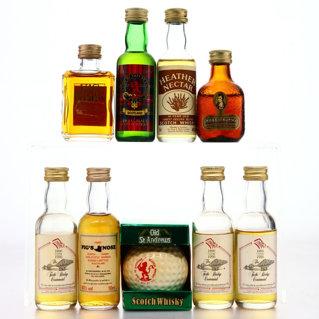 Scotch Whisky & Liqueur Miniatures x 9 Whisky Auctioneer