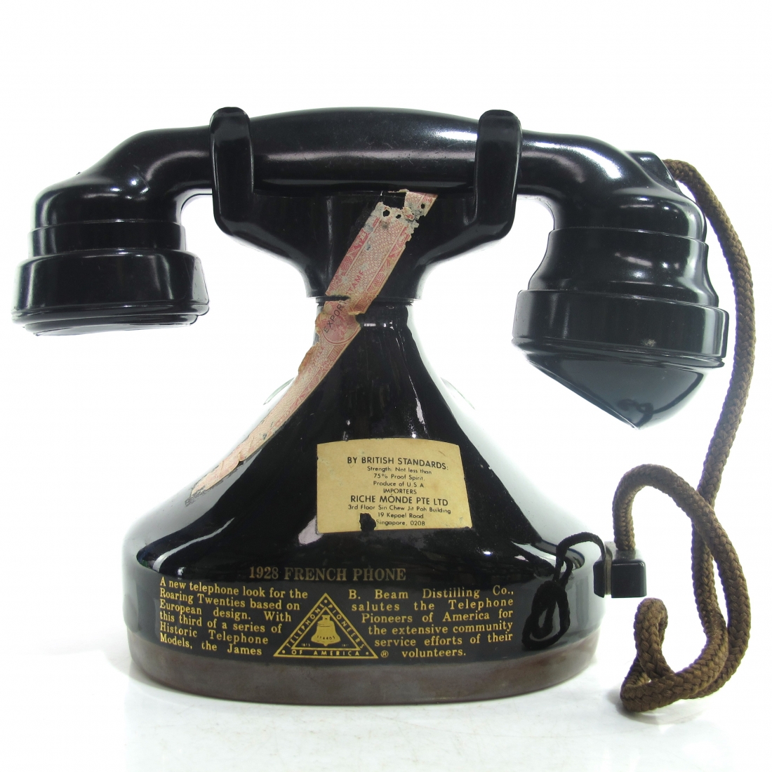Jim Beam 100 Months Old French Phone Decanter 1979 Whisky Auctioneer