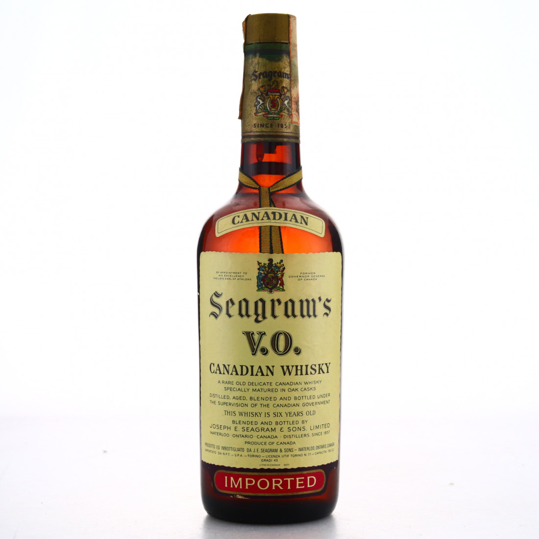 Seagram's VO Canadian Whisky 1960s Whisky Auctioneer