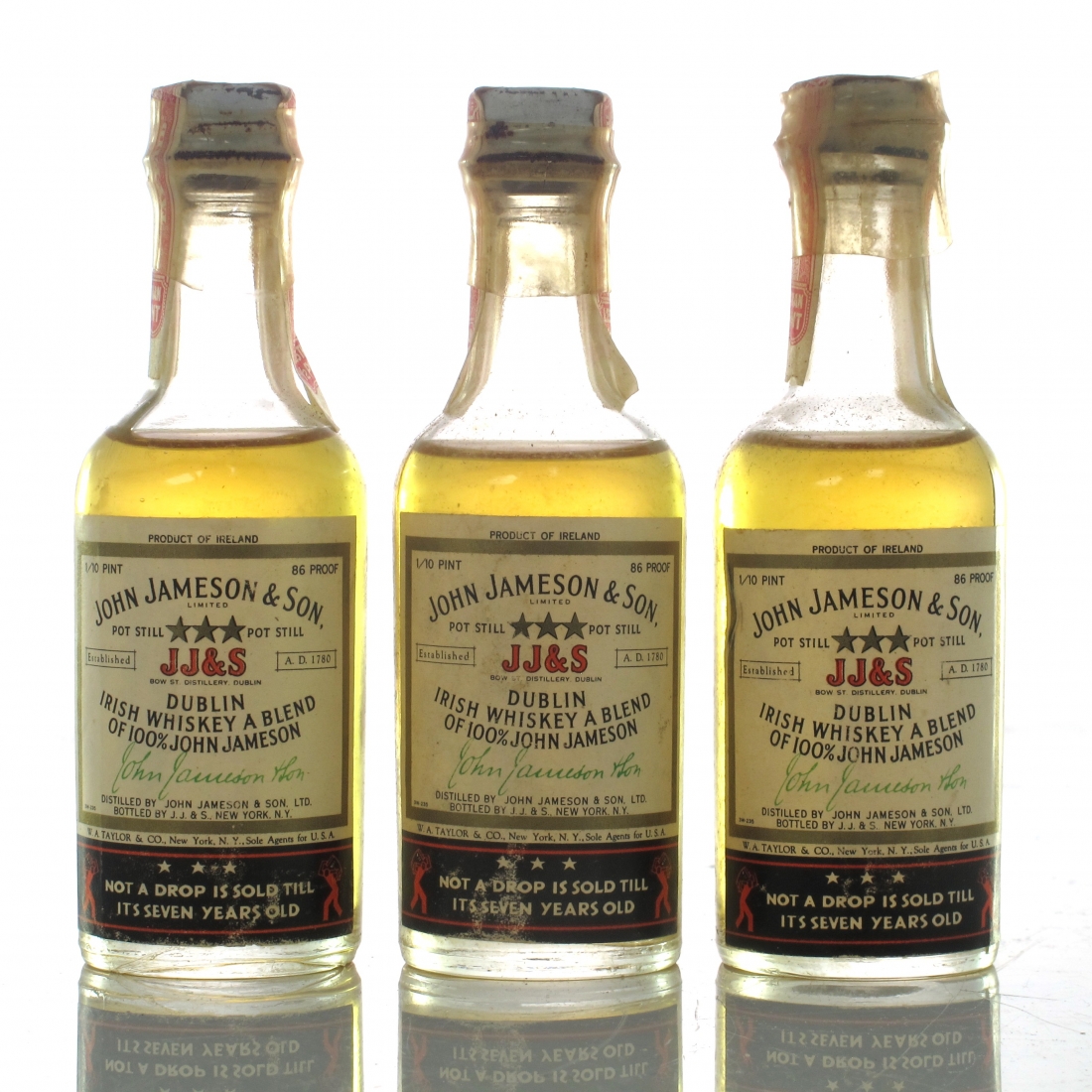 John Jameson And Son 7 Year Old 1962 Miniature X 3 Us Import Whisky Auctioneer