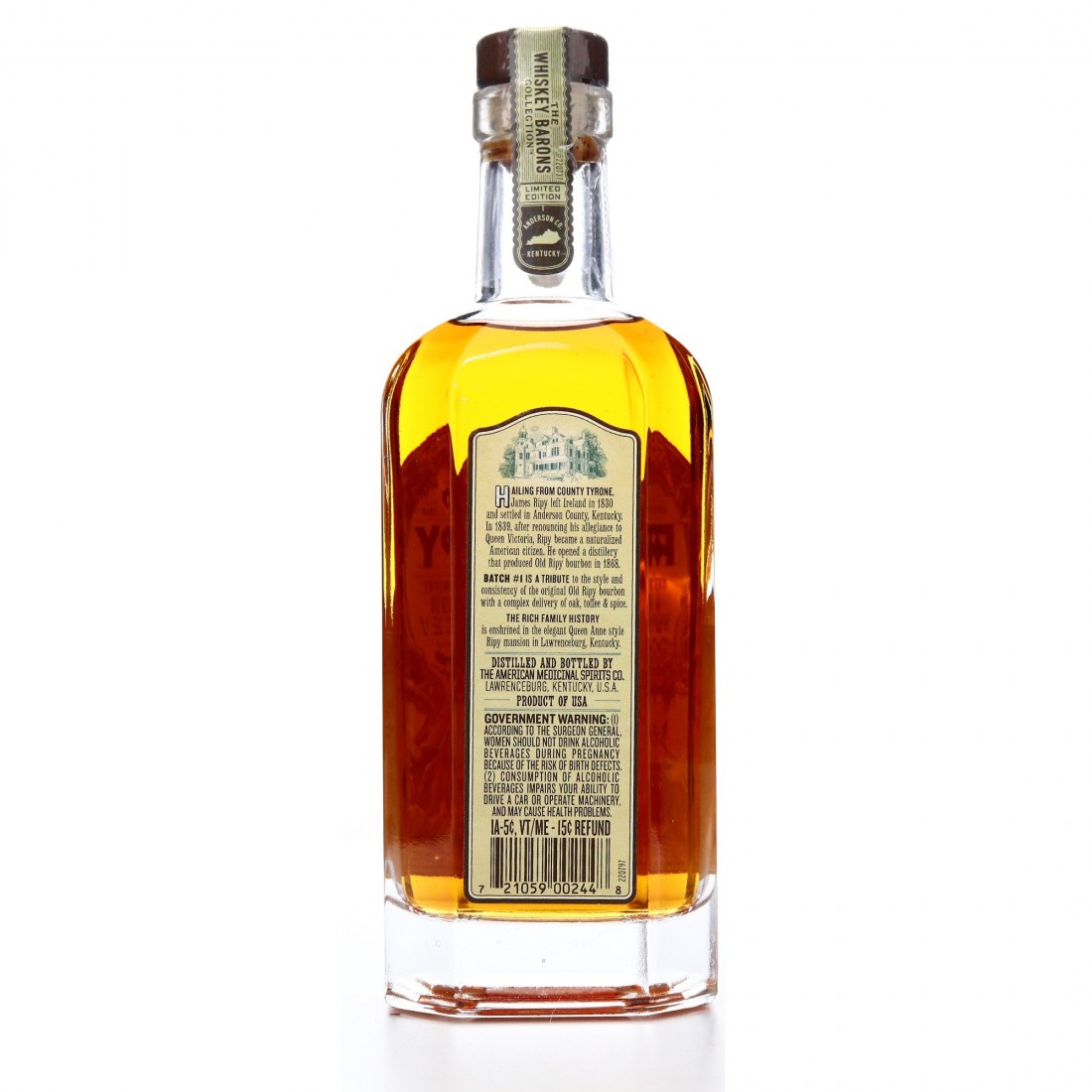 Old Ripy Kentucky Straight Bourbon Batch #1 37.5cl / Whiskey Barons ...