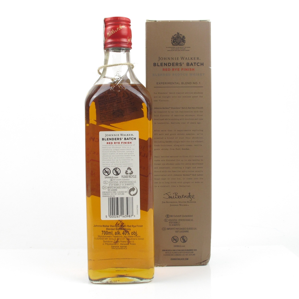 Johnnie Walker Blenders' Batch Red Rye Finish Batch 1 Whisky Auctioneer