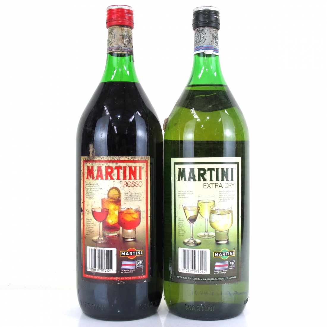 Martini Extra Dry & Rosso Vermouth 2 x 1.5 Litre 1980s Whisky Auctioneer