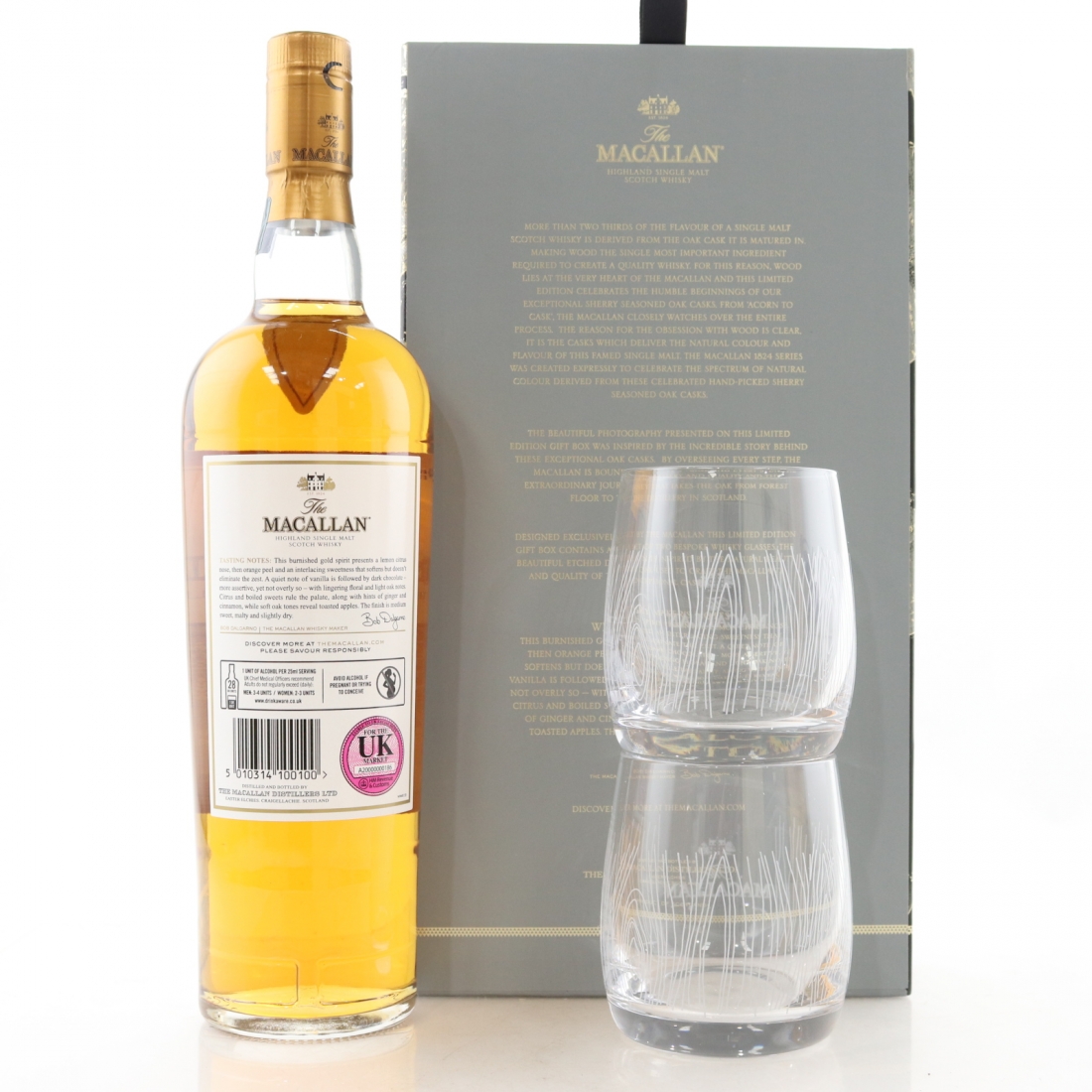 Macallan Gold Limited Edition Gift Pack / with 2 x Glasses Whisky