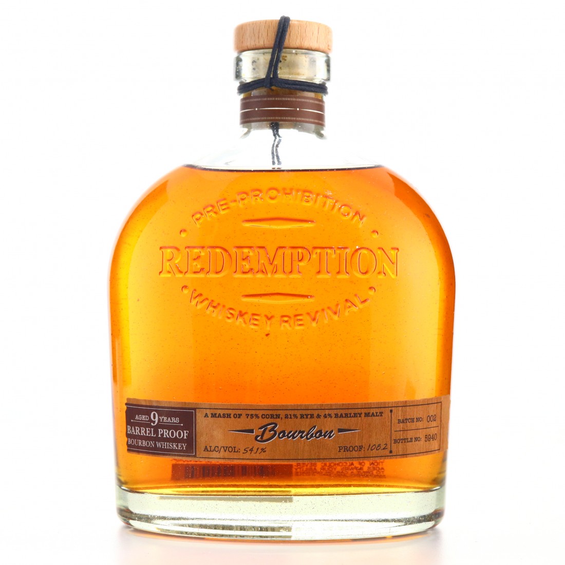 Redemption 9 Year Old Straight Bourbon Batch 2 Whisky Auctioneer