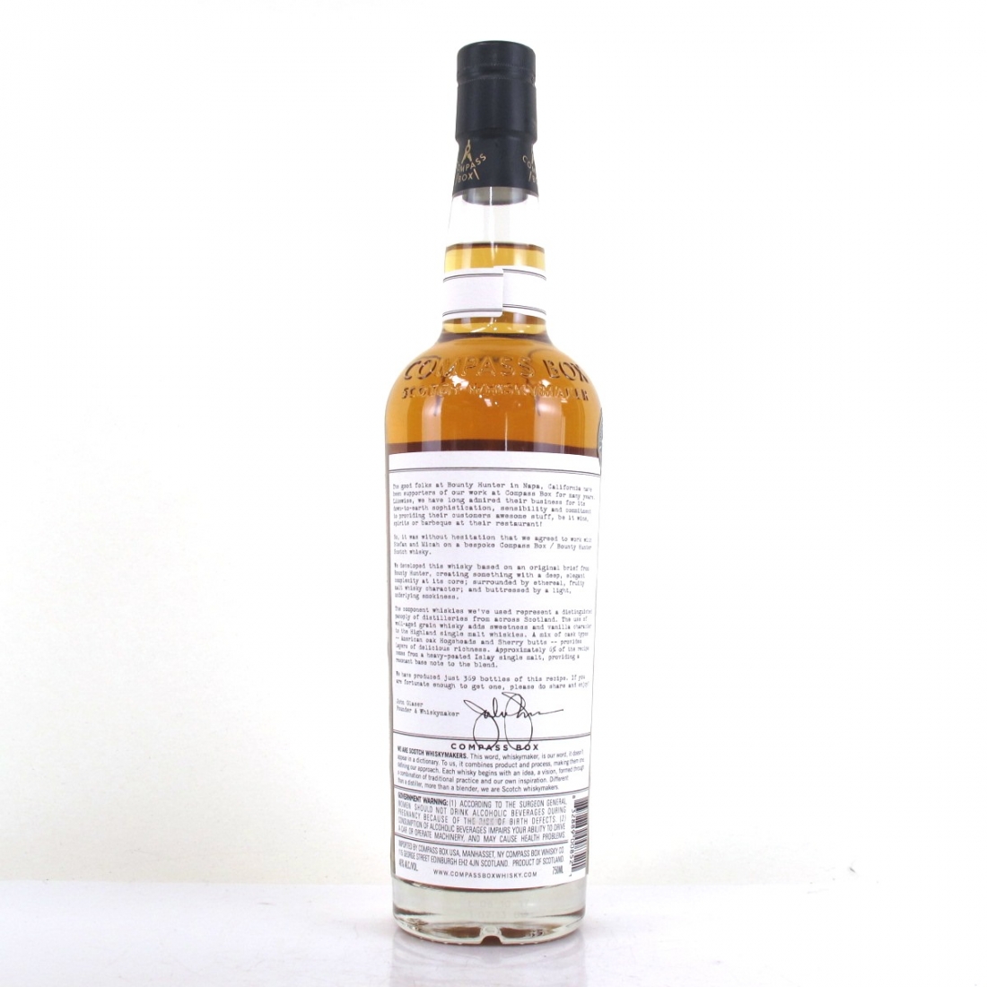 Compass Box Bounty Hunter 75cl / US Import Whisky Auctioneer