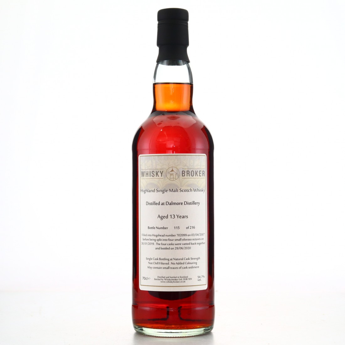 Dalmore 2007 Whisky Broker 13 Year Old Whisky Auctioneer