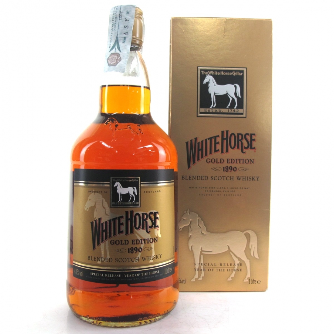 White Horse Gold Edition 1 Litre / Year of The Horse Whisky Auctioneer