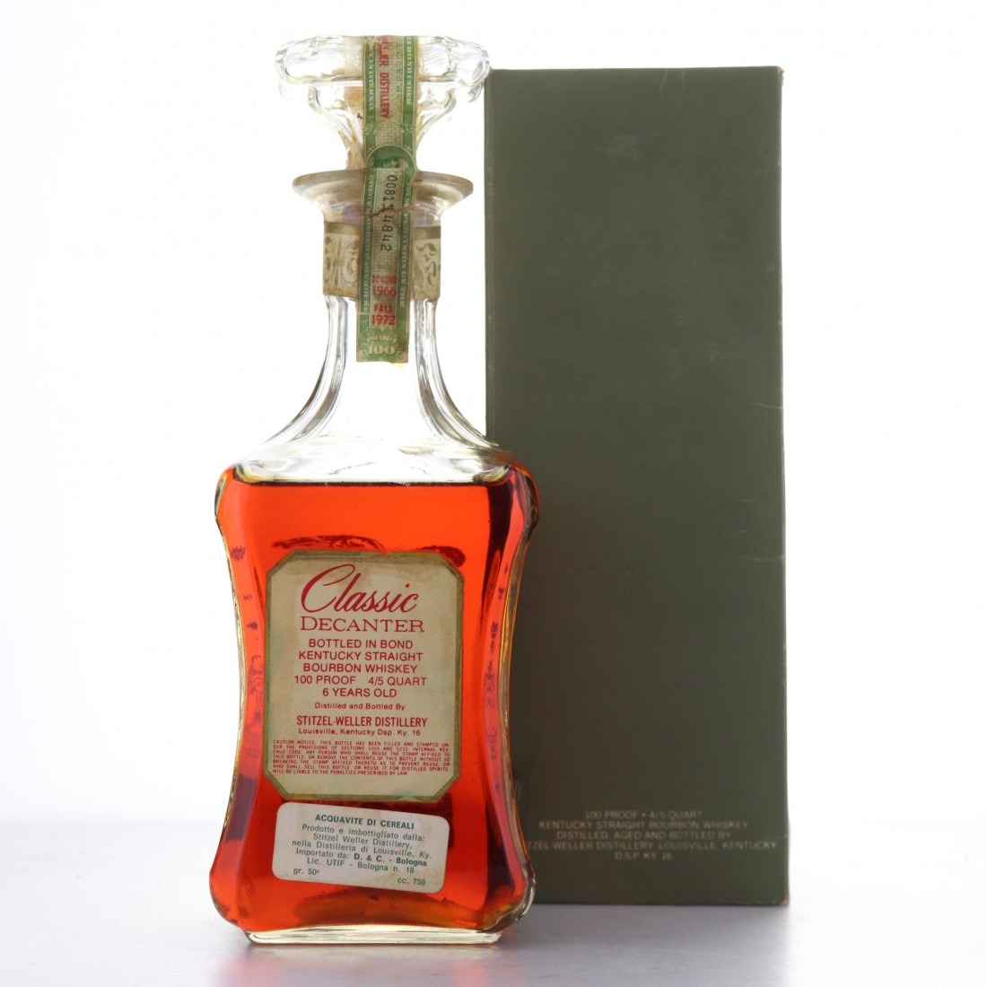 Old Fitzgerald 1966 Bottled in Bond 6 Year Old Classic Decanter