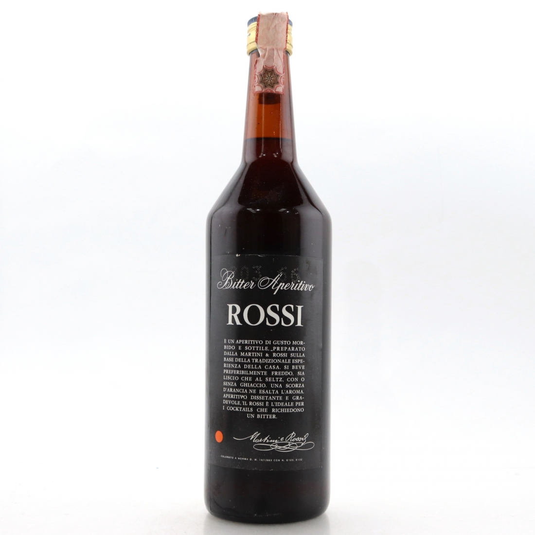 Rossi Martini Bitter Apertivo 1 Litre 1960s/1970s Whisky Auctioneer
