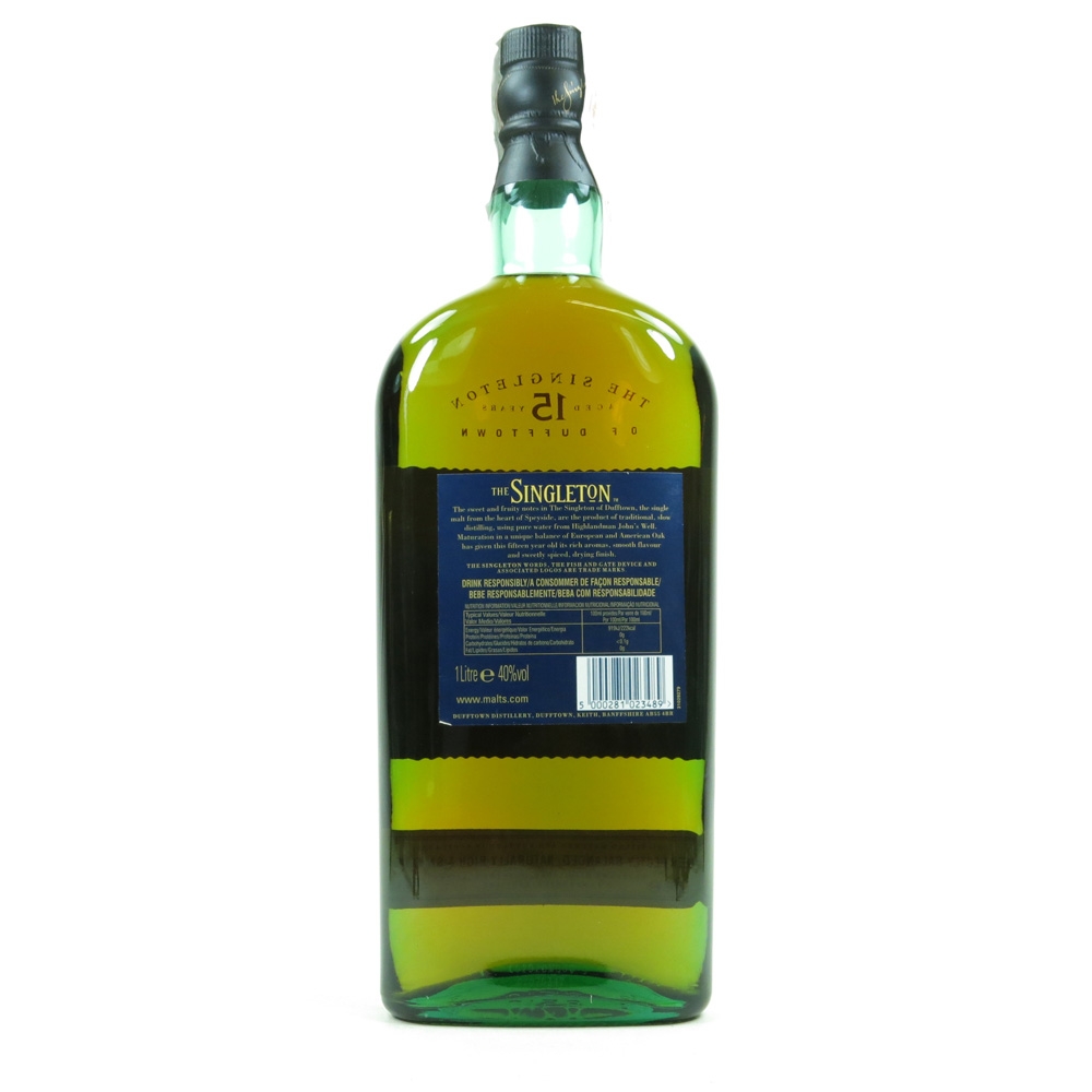 Singleton of Dufftown 15 Year Old back