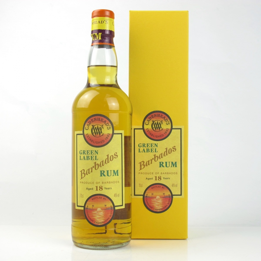 Barbados 18 Year Old Cadenhead S Green Label Rum Yellow Box Whisky Auctioneer