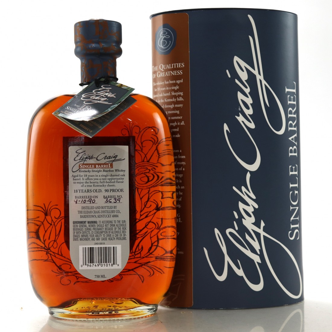 Elijah Craig 1990 Single Barrel 18 Year Old Whisky Auctioneer