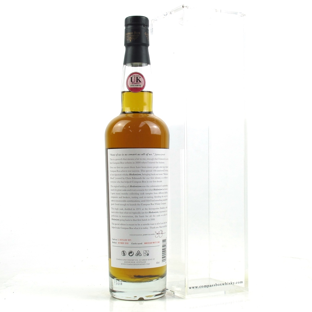 Compass Box Hedonism 10th Anniversary / Invergordon 1971 38 Year Old