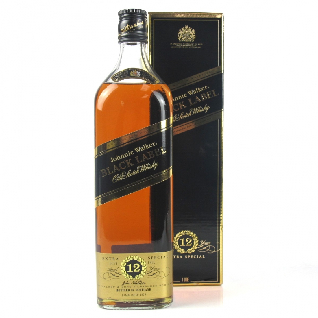 Johnnie Walker Black Label 12 Year Old 1 Litre Whisky Auctioneer