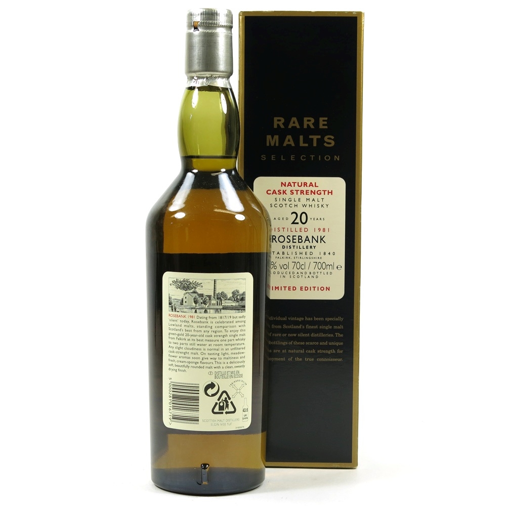 Rosebank 1981 Rare Malt 20 Year Old Whisky Auctioneer