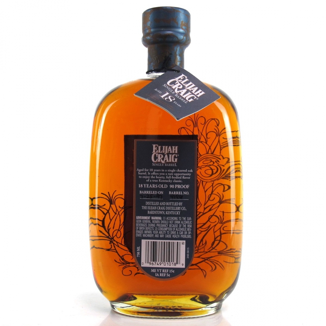 Elijah Craig 1997 Single Barrel 18 Year Old Whisky Auctioneer