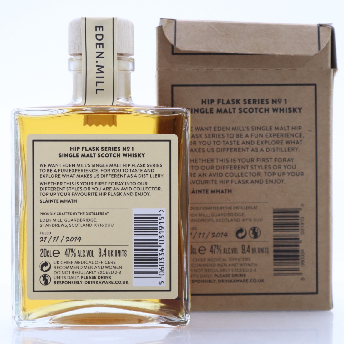 Eden Mill Single Malt Hip Flask Series No.1 20cl / French Virgin Octave