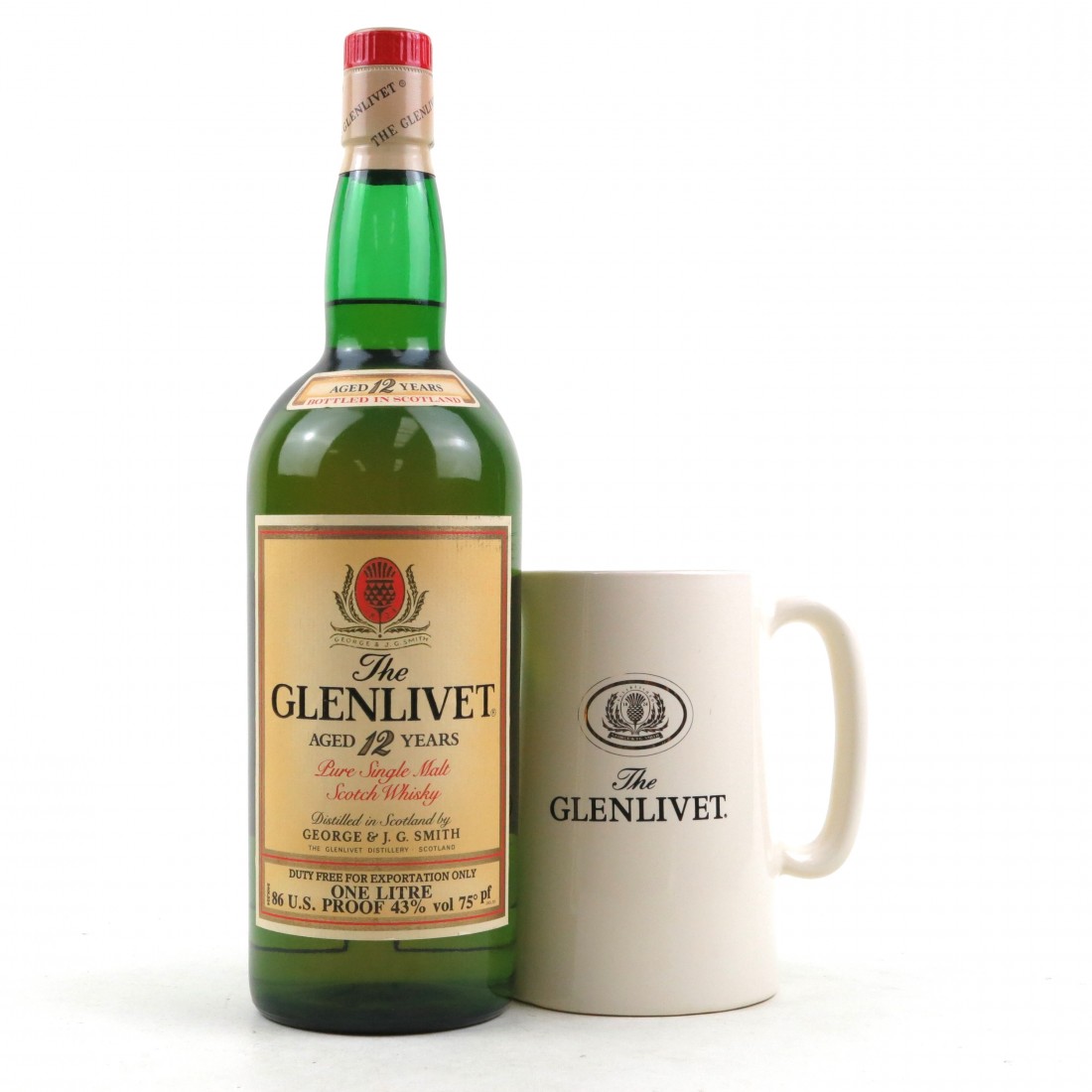Glenlivet 12 Year Old 1 Litre 1970s Duty Free Export 1 Litre