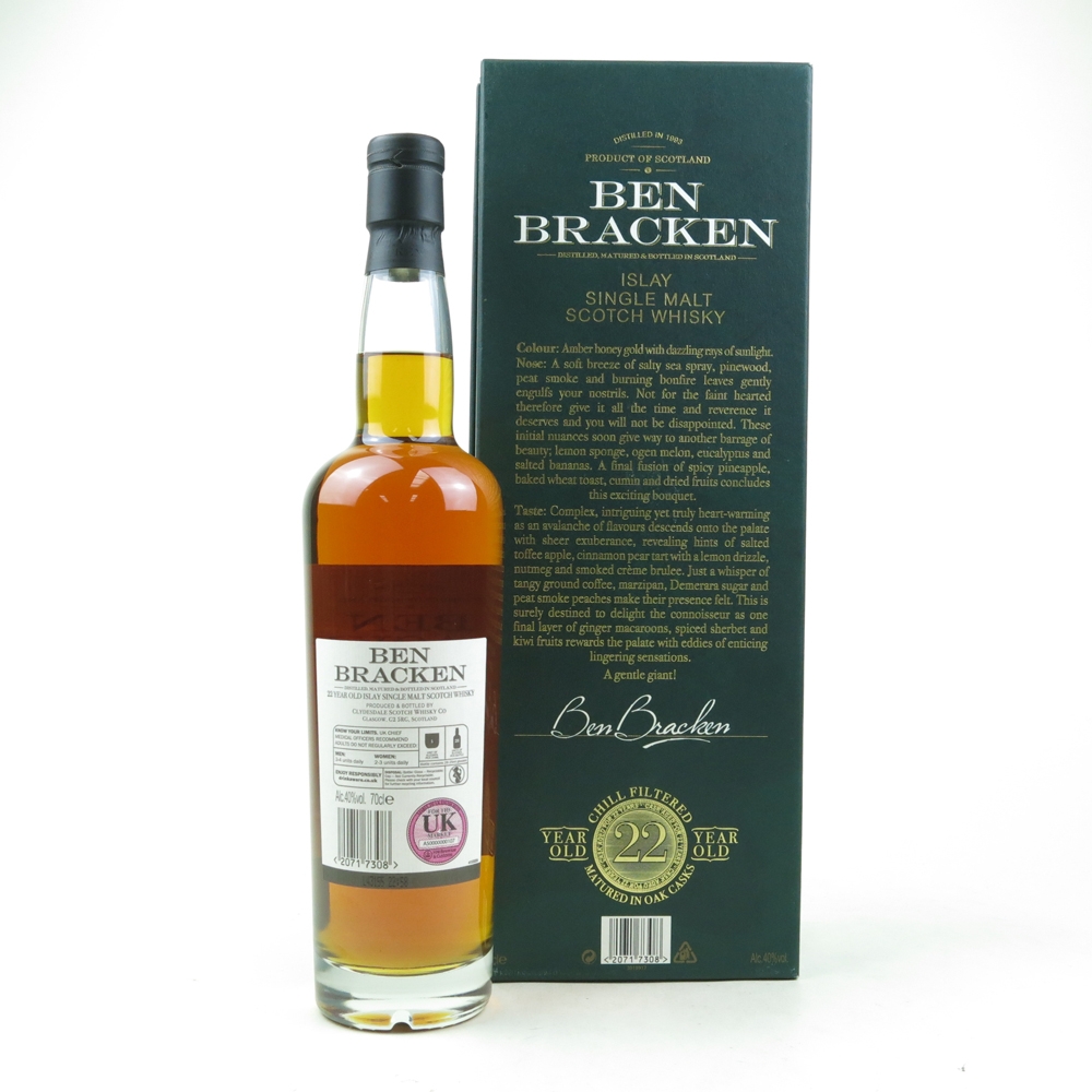 Ben Bracken 1993 22 Year Old Islay Single Malt Whisky Auctioneer