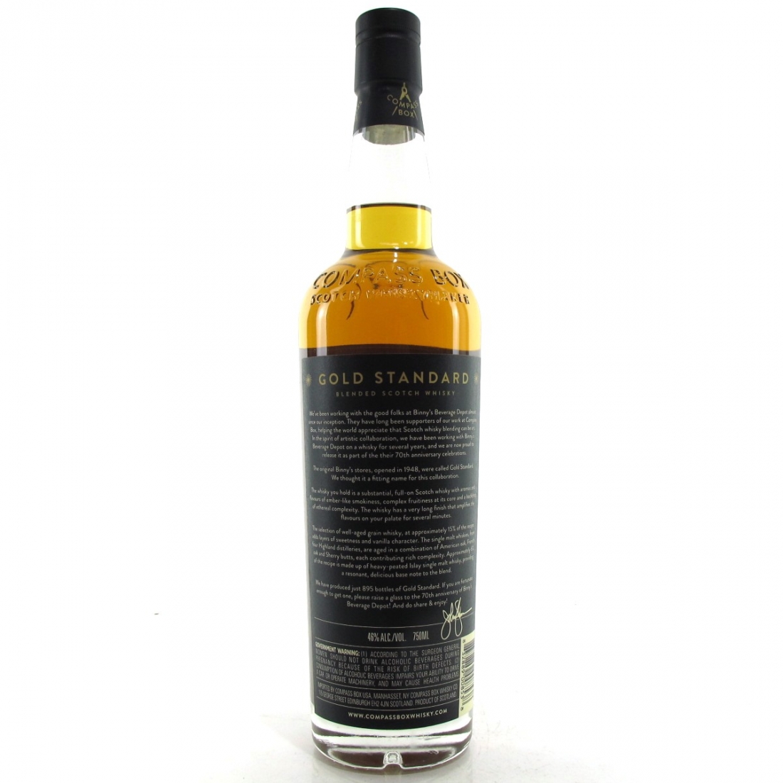 Compass Box Gold Standard 75cl / Binny's 70th Anniversary Whisky