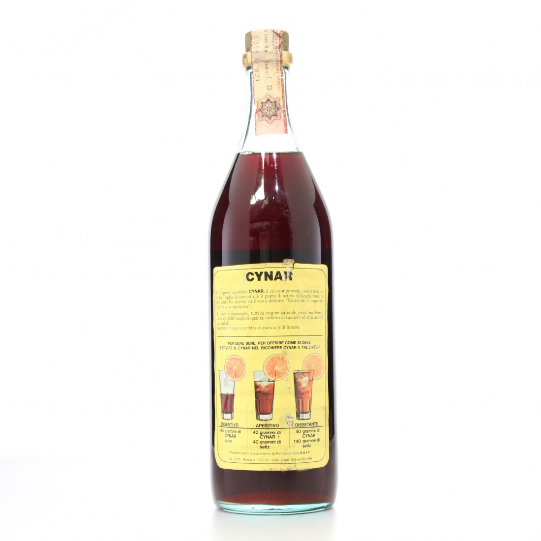 Cynar Artichoke Liqueur 1 Litre 1970s Whisky Auctioneer