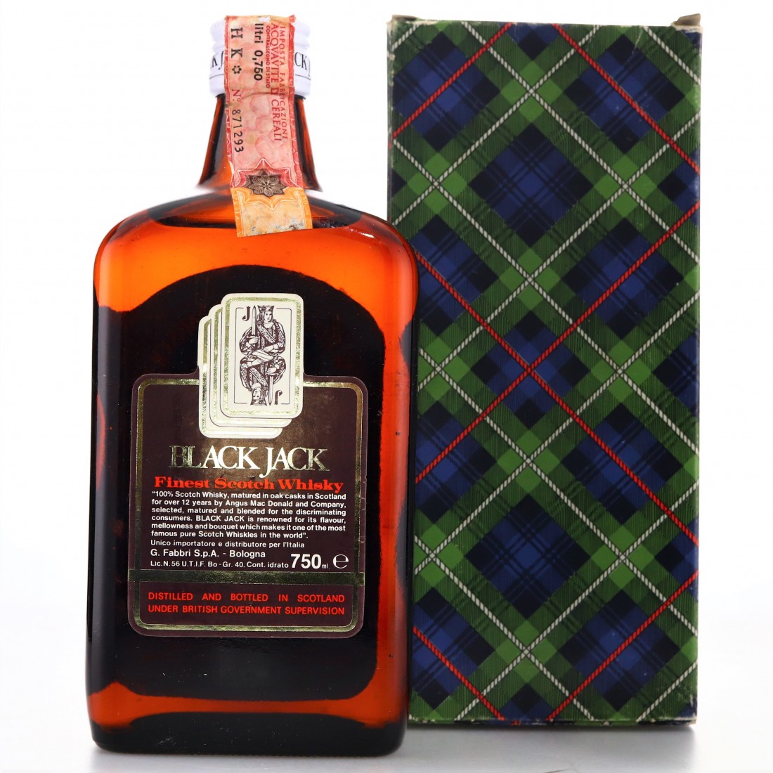 Black Jack 12 Year Old Finest Scotch Whisky 1970s / Fabbri Import Whisky Auctioneer