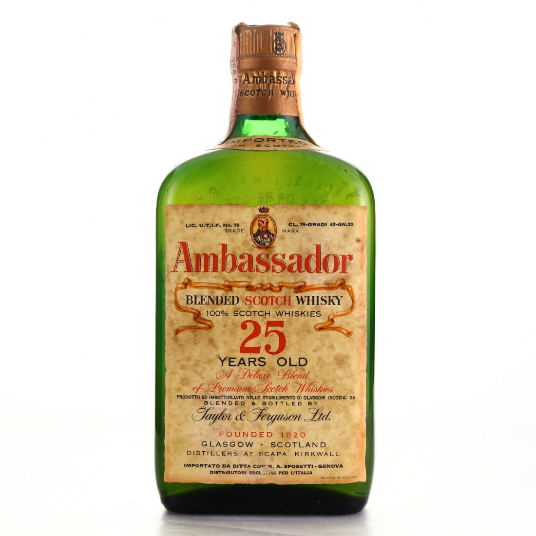 Ambassador 25 Year Old 1960s / Sposetti Import Whisky Auctioneer