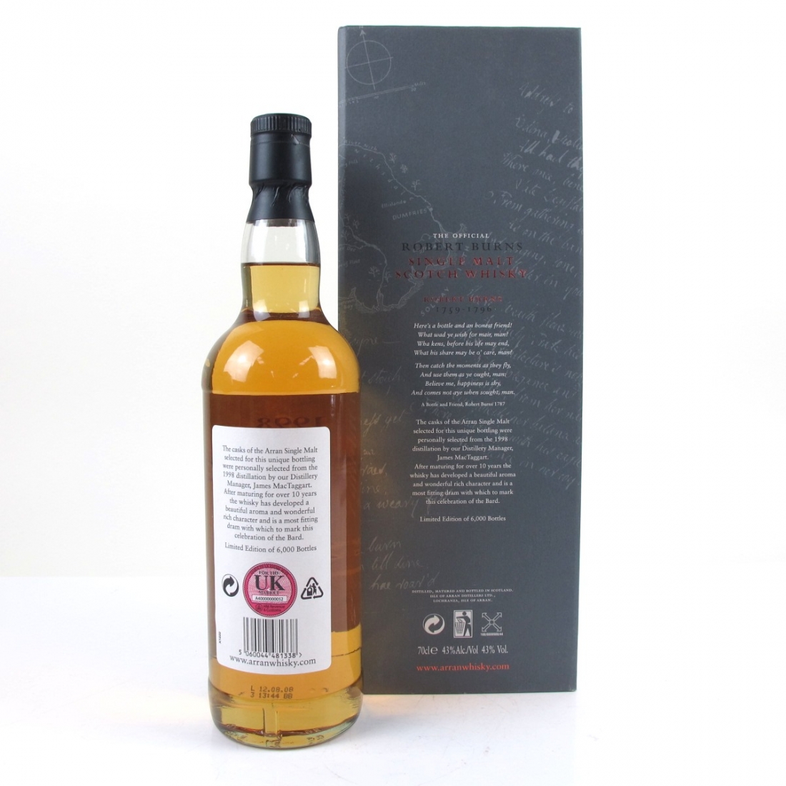 Arran 1998 Robert Burns 250th Anniversary Edition Whisky Auctioneer
