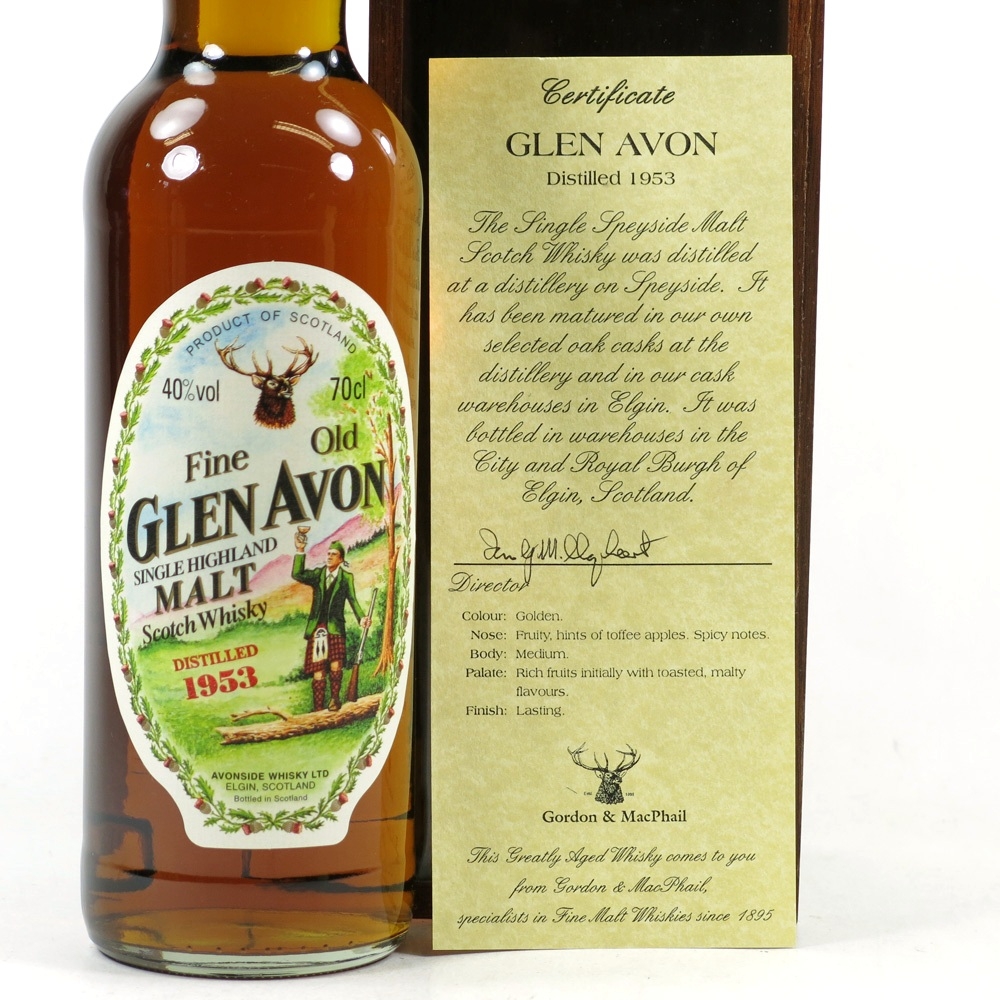 Glen Avon 1953 Gordon and Macphail Whisky Auctioneer