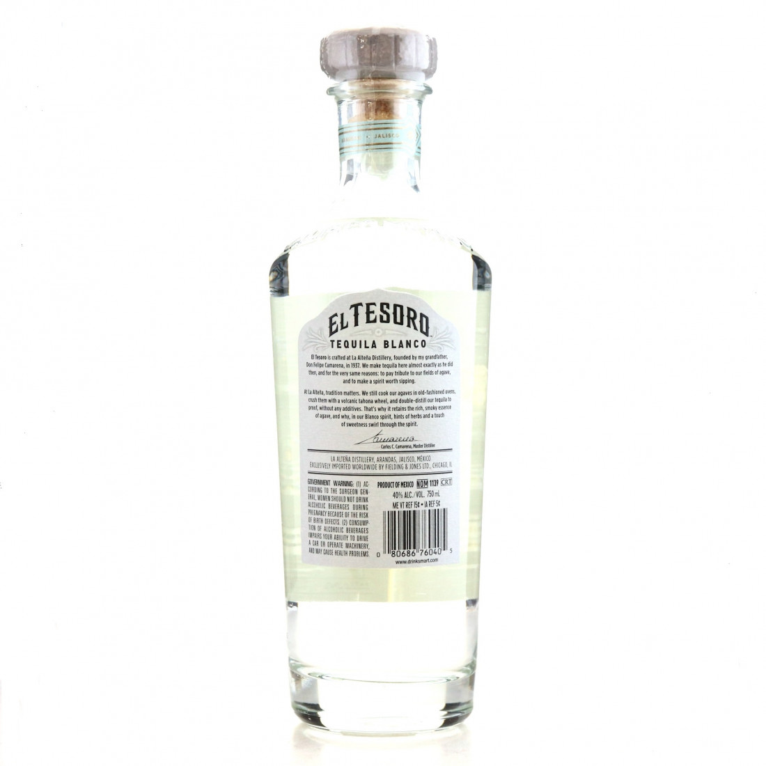 El Tesoro Blanco Tequila 75cl / US Import Whisky Auctioneer