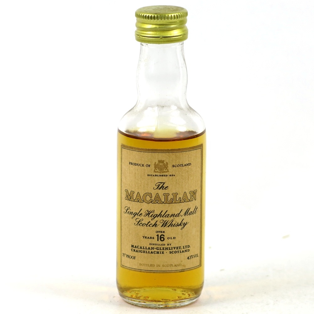 Macallan 16 year old 5cl whisky auctioneer