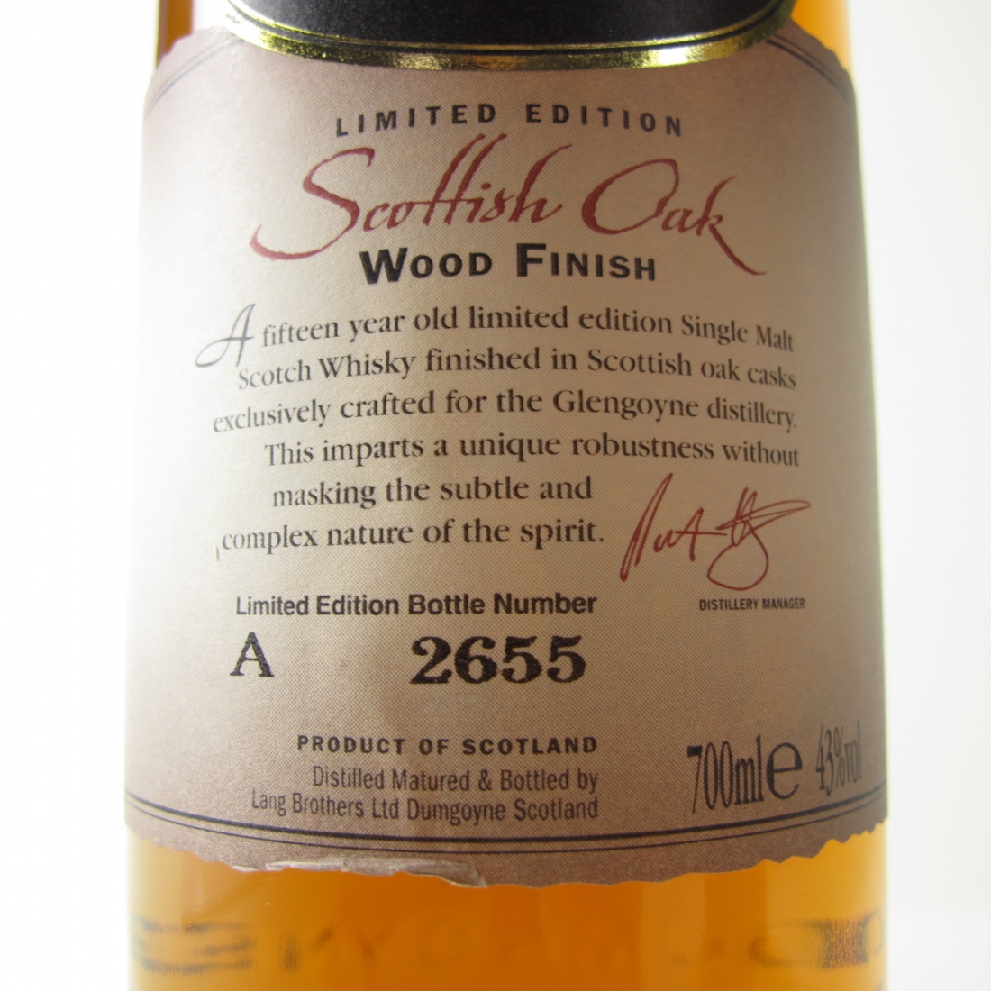 Glengoyne 15 Year Old Scottish Oak Finish Whisky Auctioneer