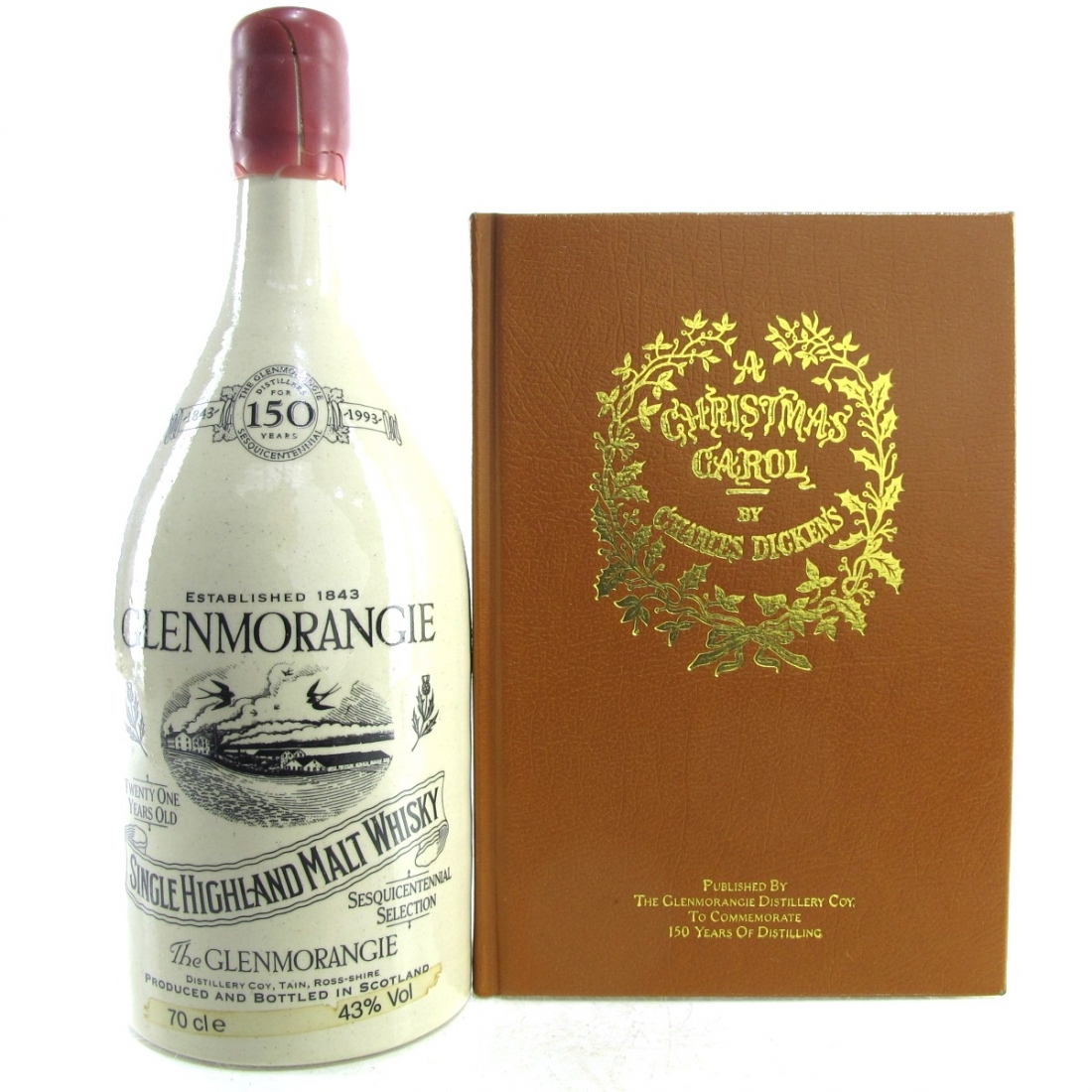 Glenmorangie 21 Year Old Sesquicentennial Decanter / with A Christmas