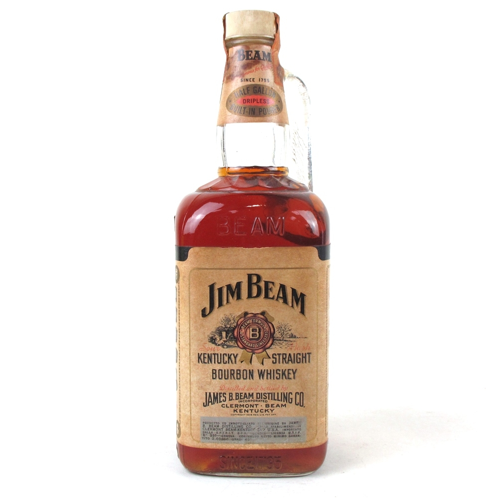 Jim Beam White Lable Half Gallon 1970s Whisky Auctioneer