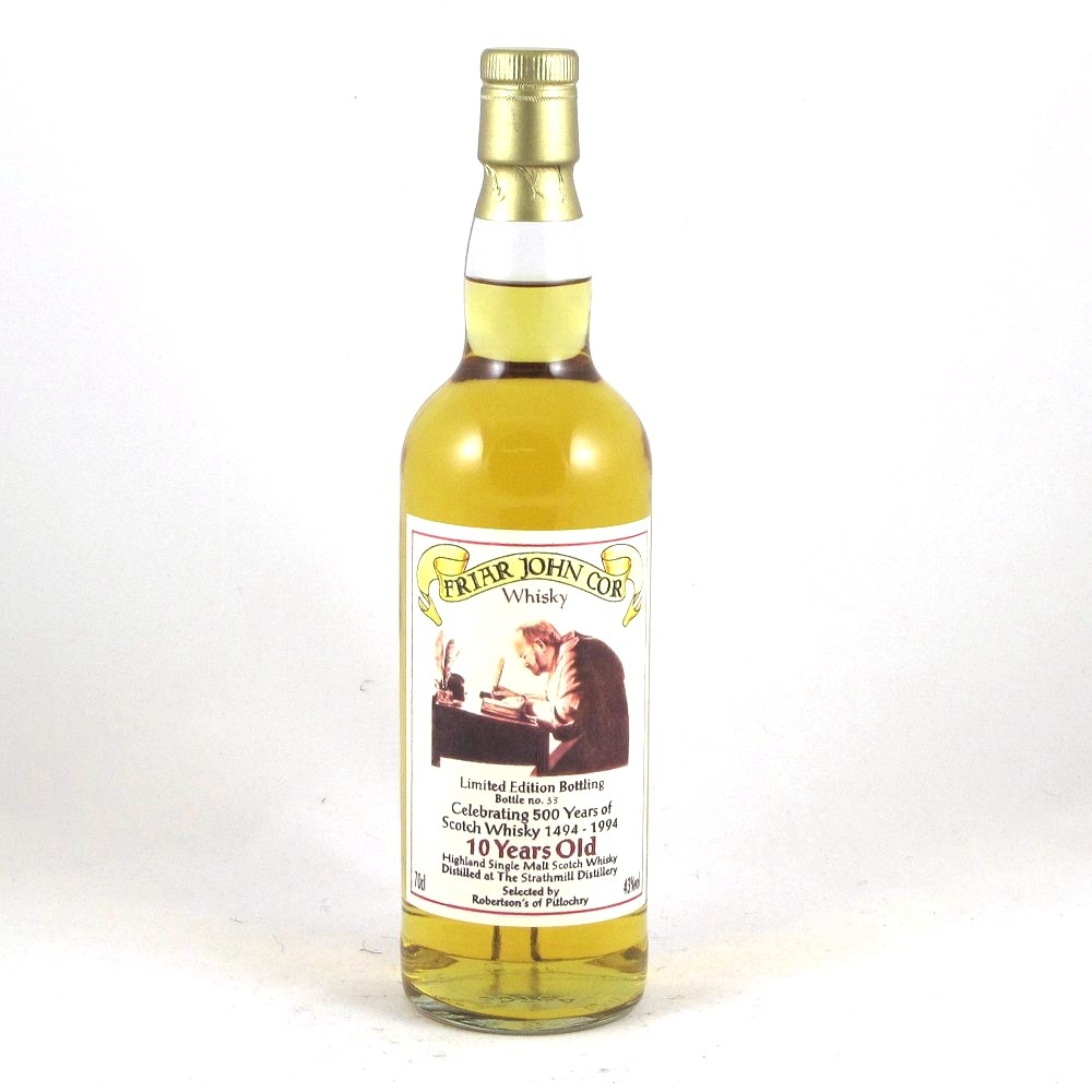 Strathmill 10 Year Old Friar John Cor Whisky Auctioneer
