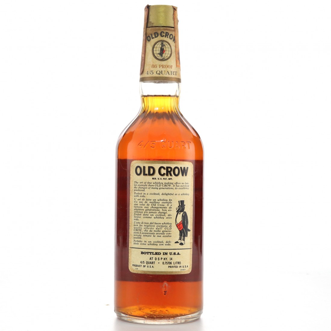 Old Crow Kentucky Straight Bourbon 1960s / Sposetti Import Whisky