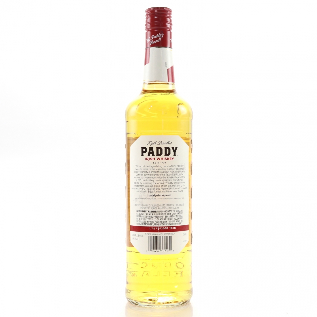 Paddy Irish Whiskey 75cl / US Import Whisky Auctioneer