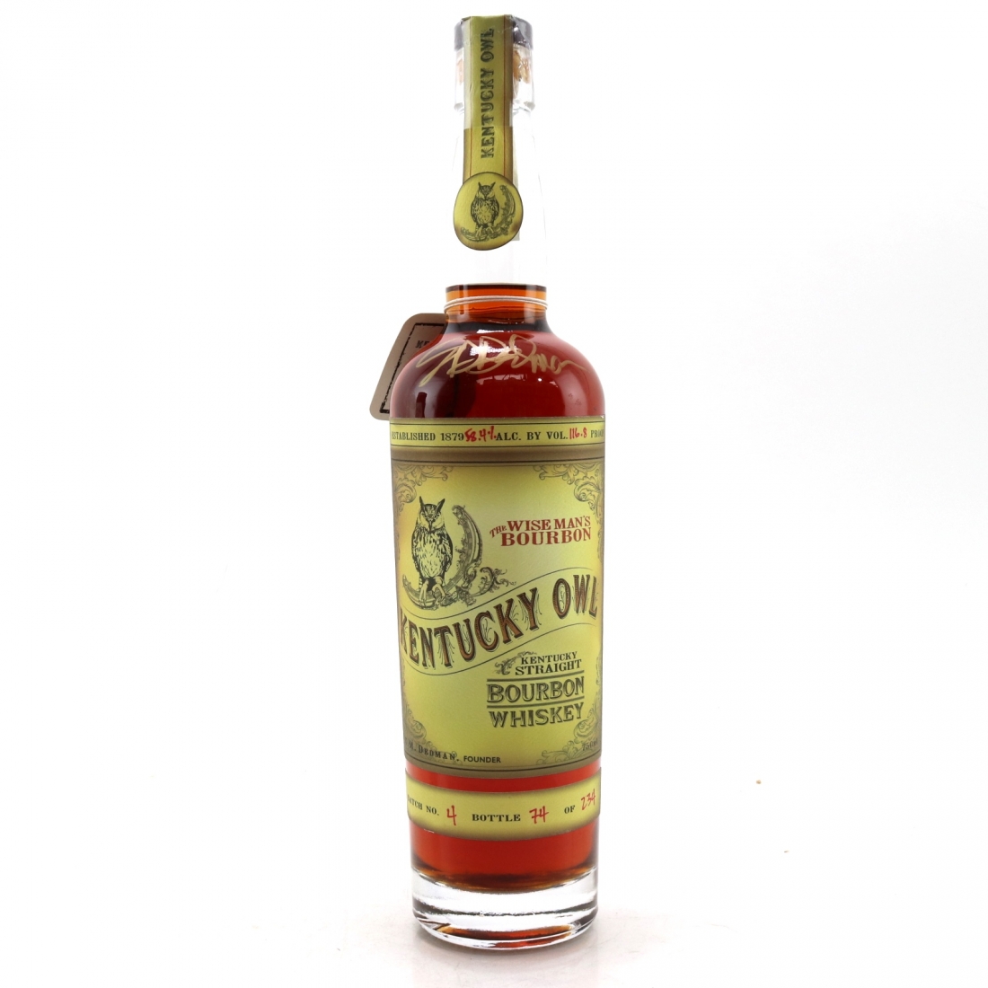 Kentucky Owl Straight Bourbon Batch 4 / Signed by Dixon Dedman