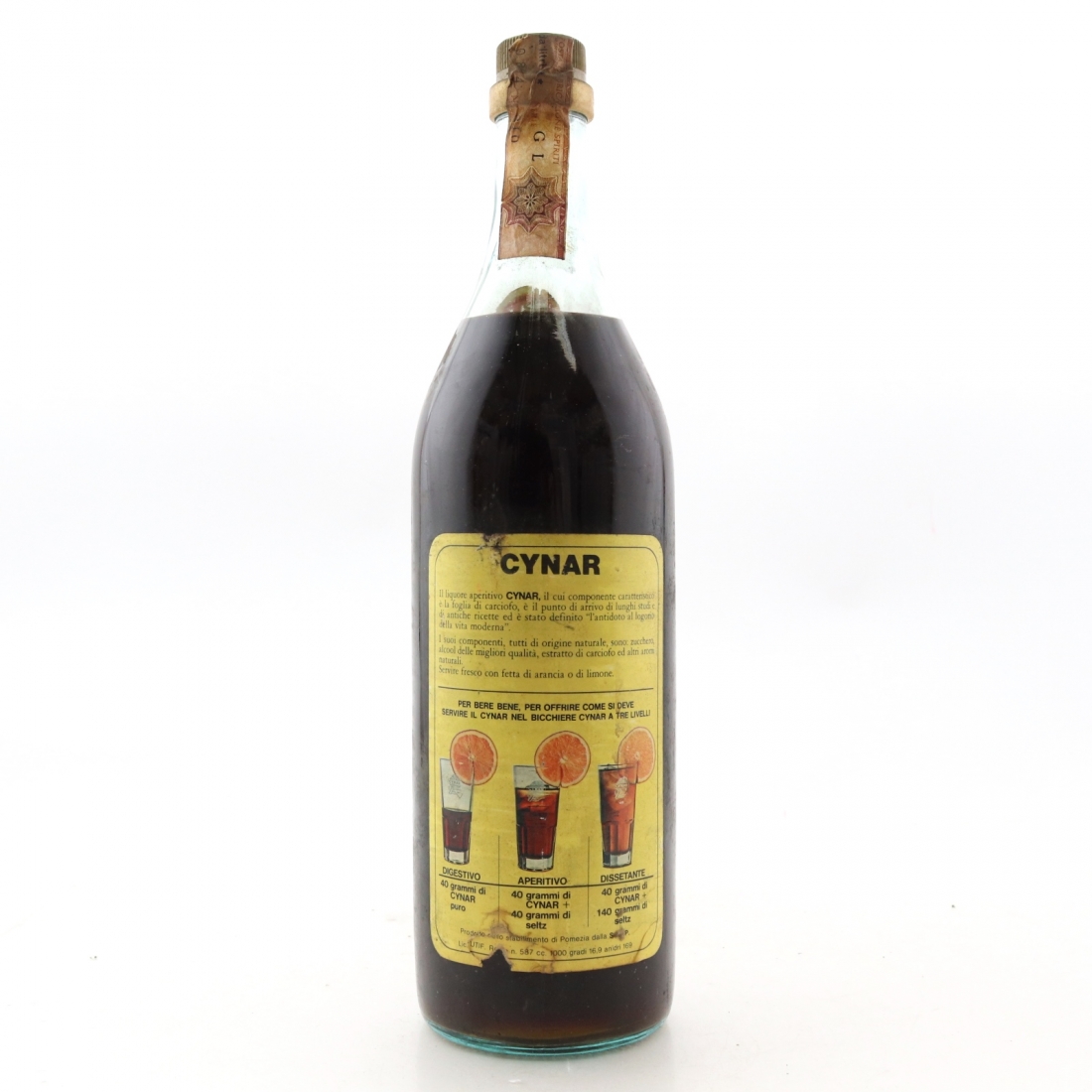 Cynar Artichoke Liqueur 1 Litre 1960s Whisky Auctioneer