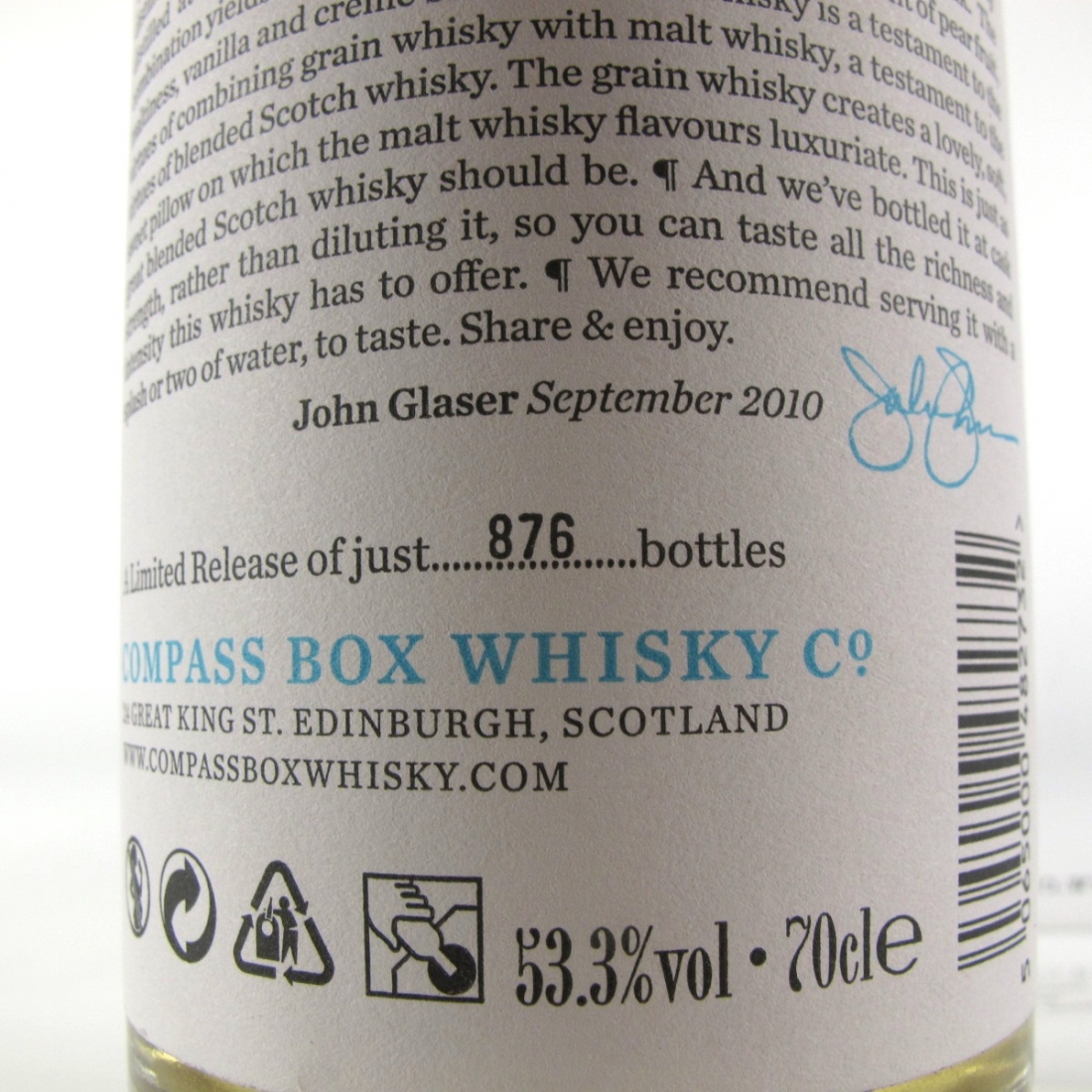 Compass Box Double Single 10th Anniversary Whisky Auctioneer