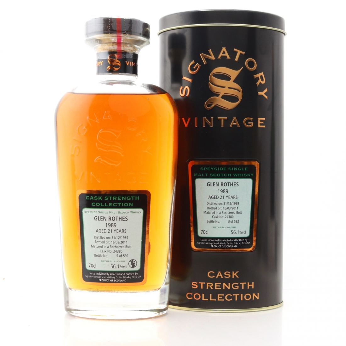 Glenrothes 1989 Signatory Vintage 21 Year Old Cask Strength Whisky