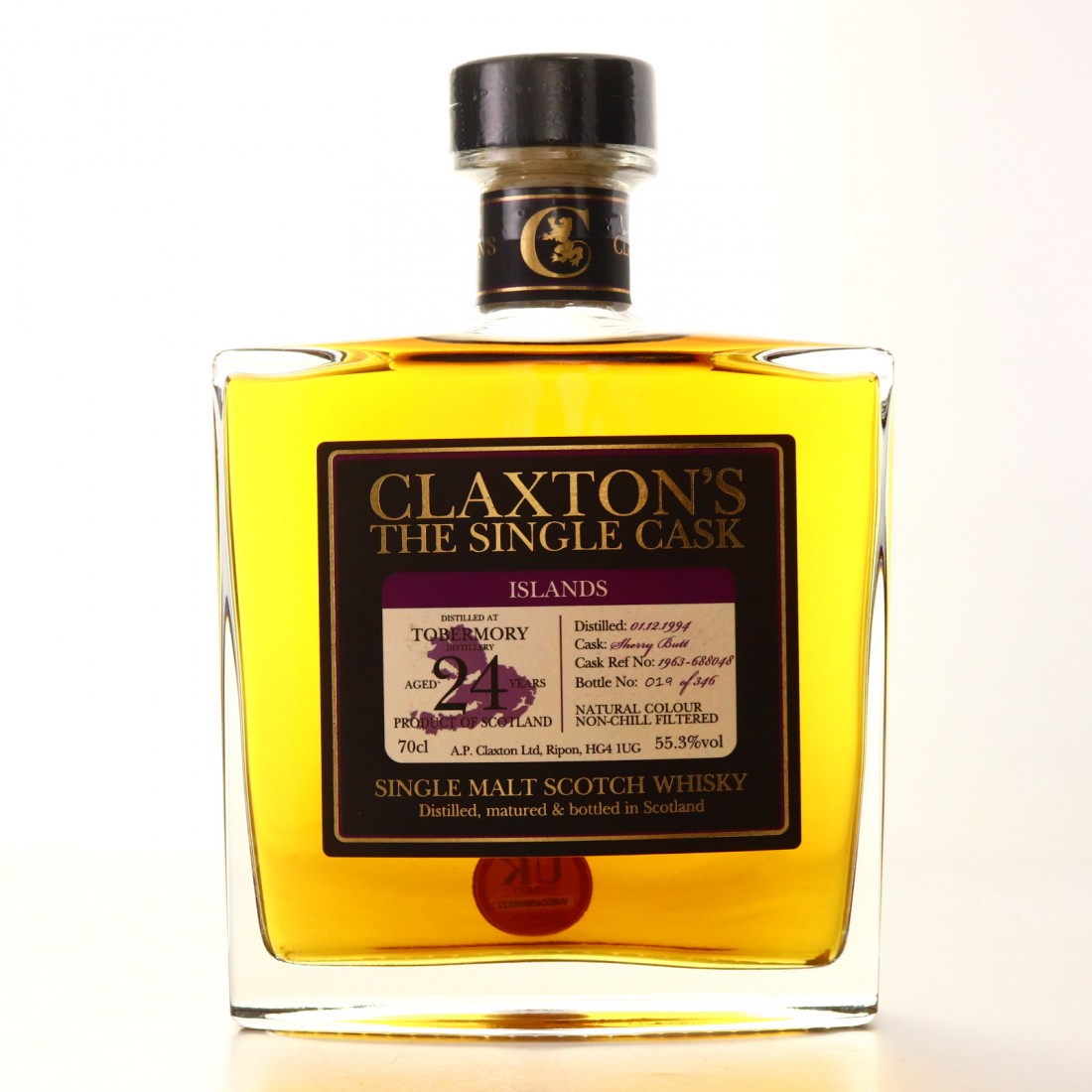 Tobermory 1994 Claxton's 24 Year Old Whisky Auctioneer