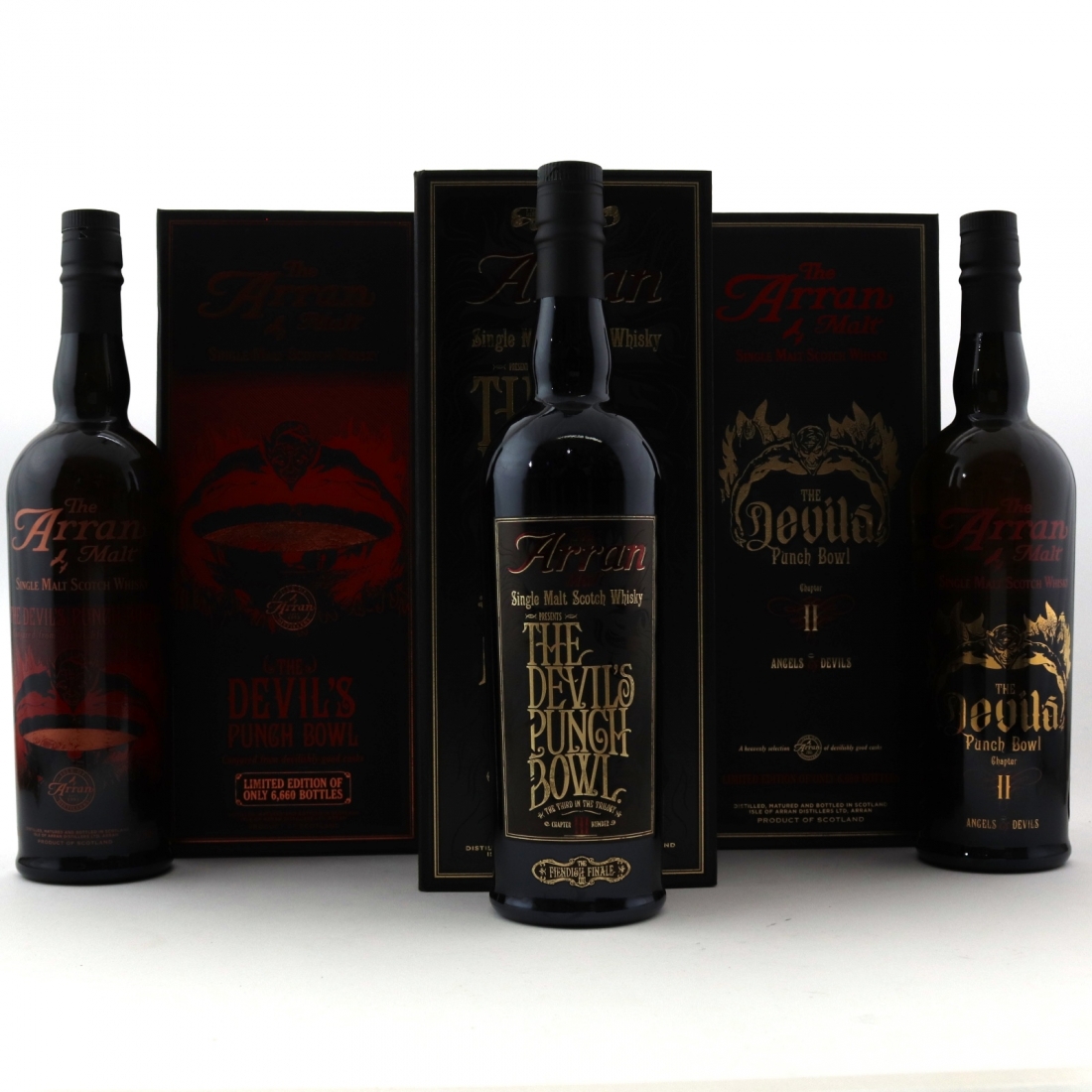 Arran Devil’s Punch Bowl Collection 3 x 70cl Whisky Auctioneer