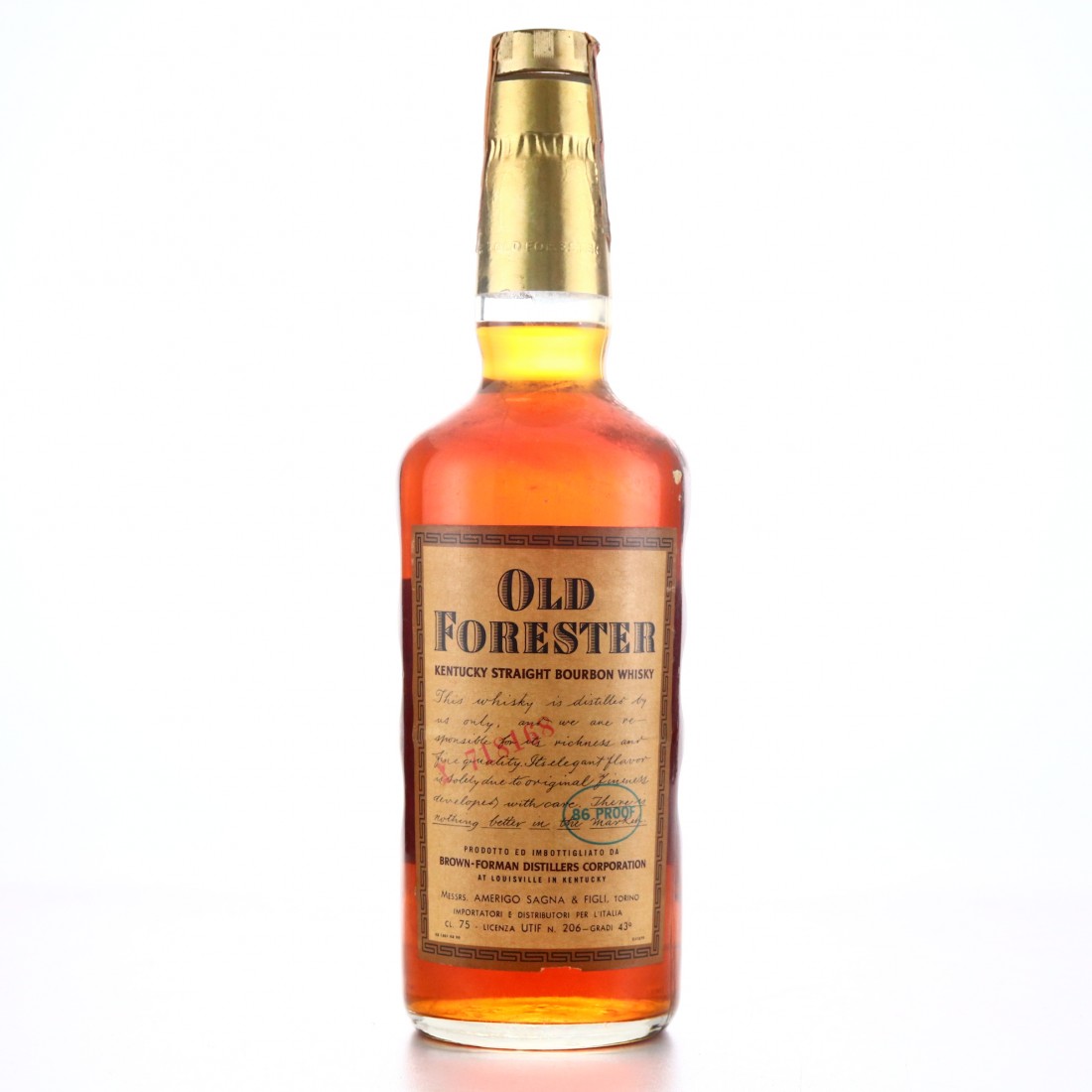 Old Forester Kentucky Straight Bourbon 86 Proof 1970s Whisky Auctioneer
