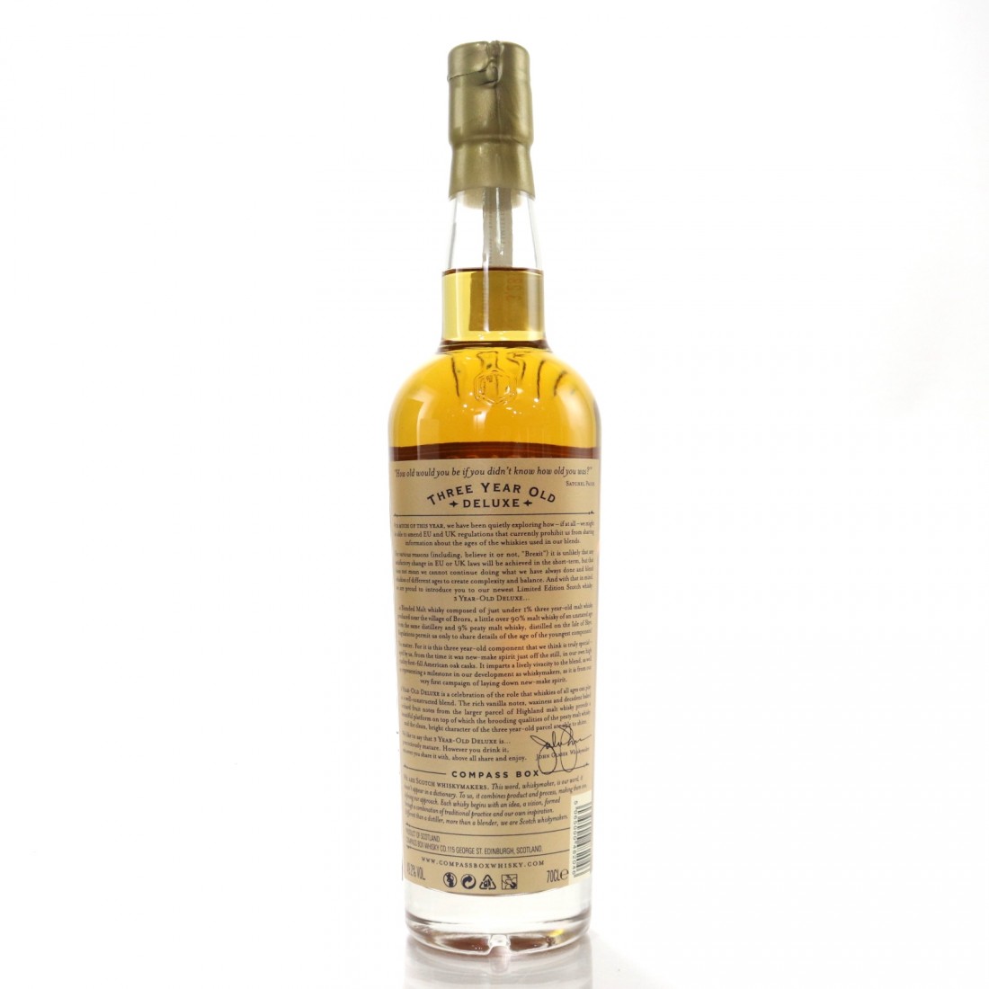 Compass Box 3 Year Old Deluxe Whisky Auctioneer