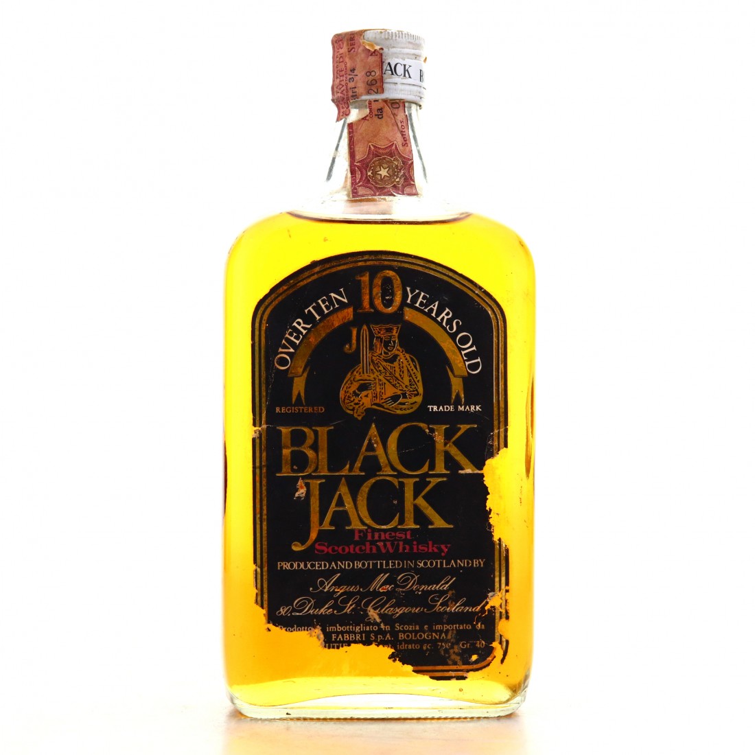 Black Jack 10 Year Old Scotch Whisky 1980s / Fabbri Import Whisky Auctioneer