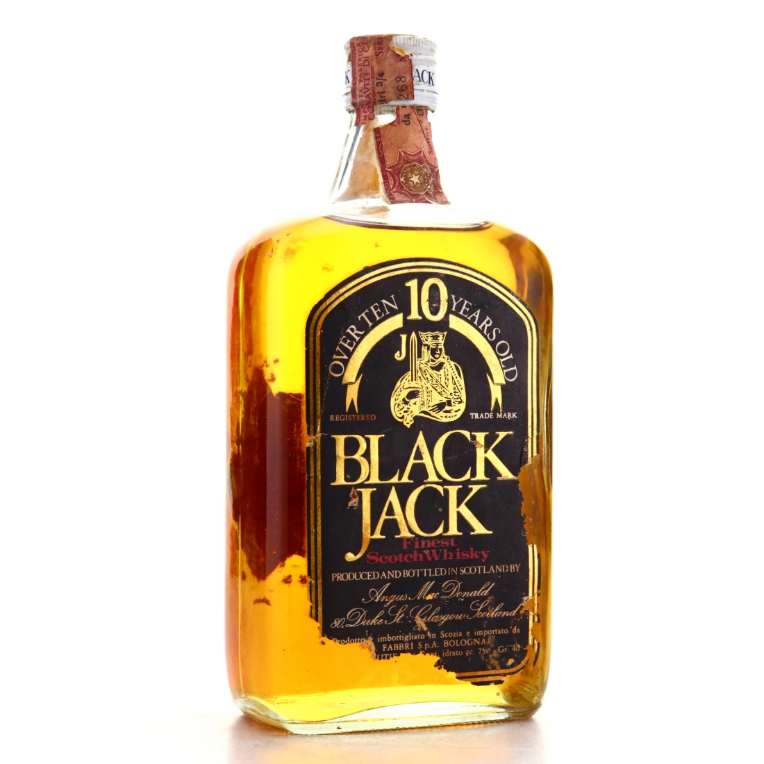 Black Jack 10 Year Old Scotch Whisky 1980s / Fabbri Import Whisky Auctioneer